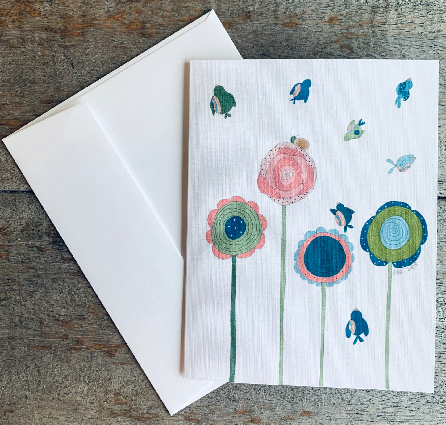 Greeting card “Birds in the garden”