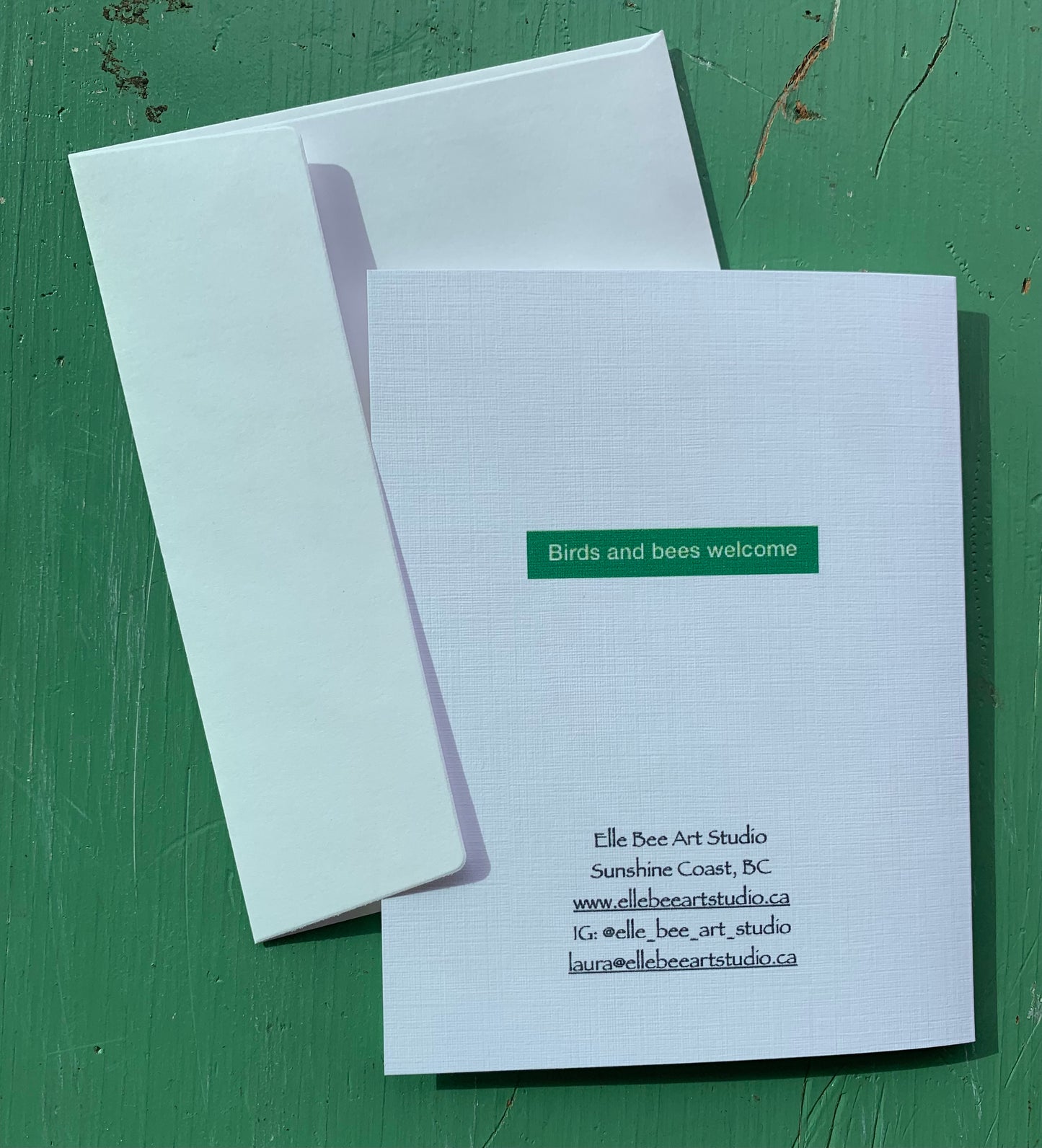 "Birds & Bees welcome" greeting card