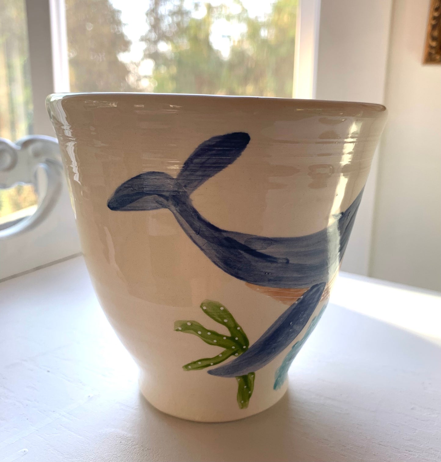 Whale in the Coral large coffee / tea mug