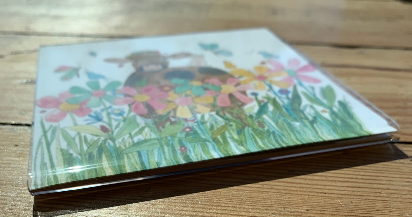 “Daisy’s Daisy Crown” fridge magnet 4" x 4" watercolour prints
