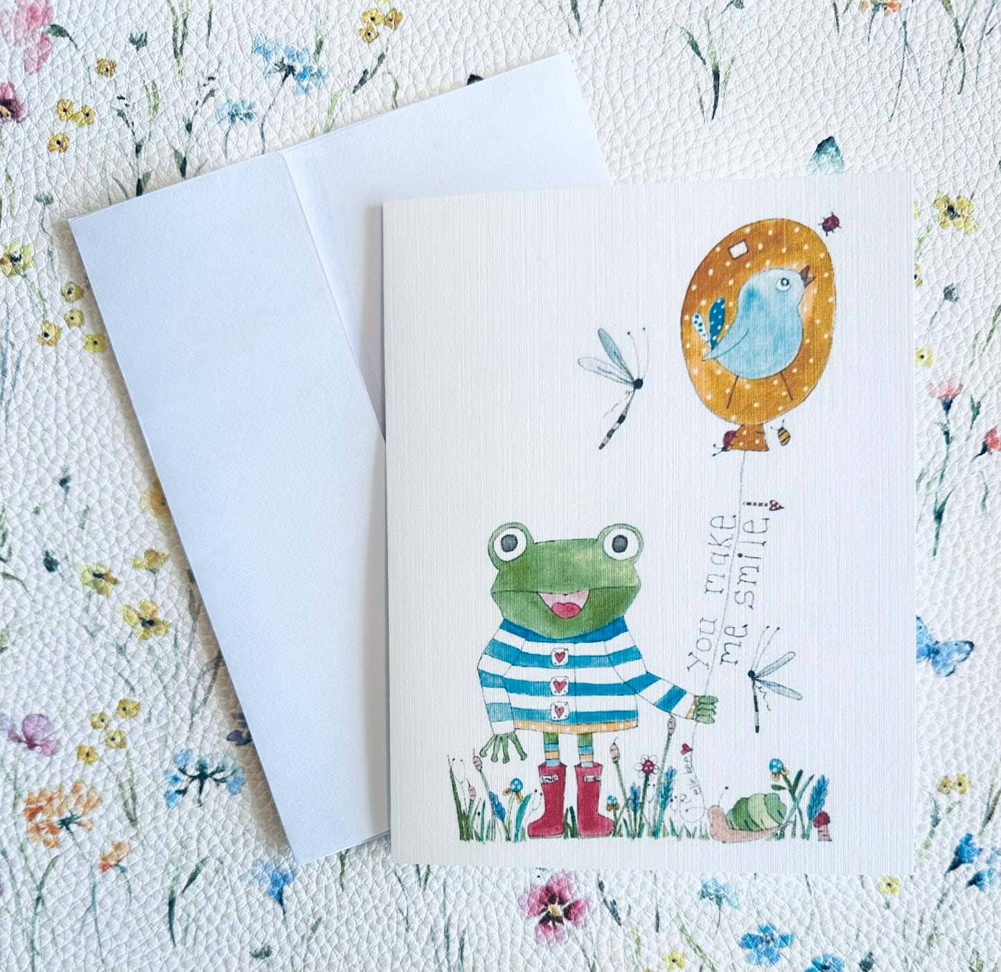 You make me smile (frog) greeting card