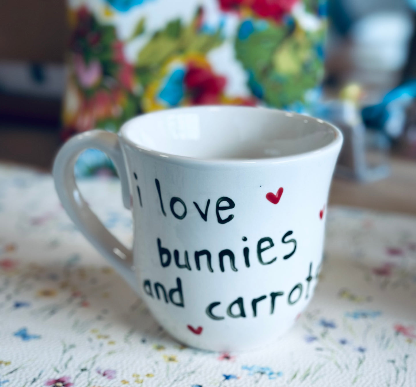 I love bunnies & carrots large coffee / tea mug