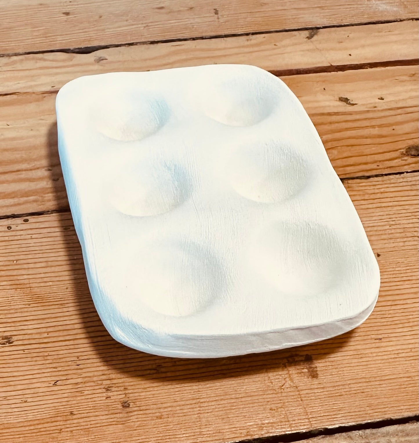 Bisque palette handbuilt ready to glaze