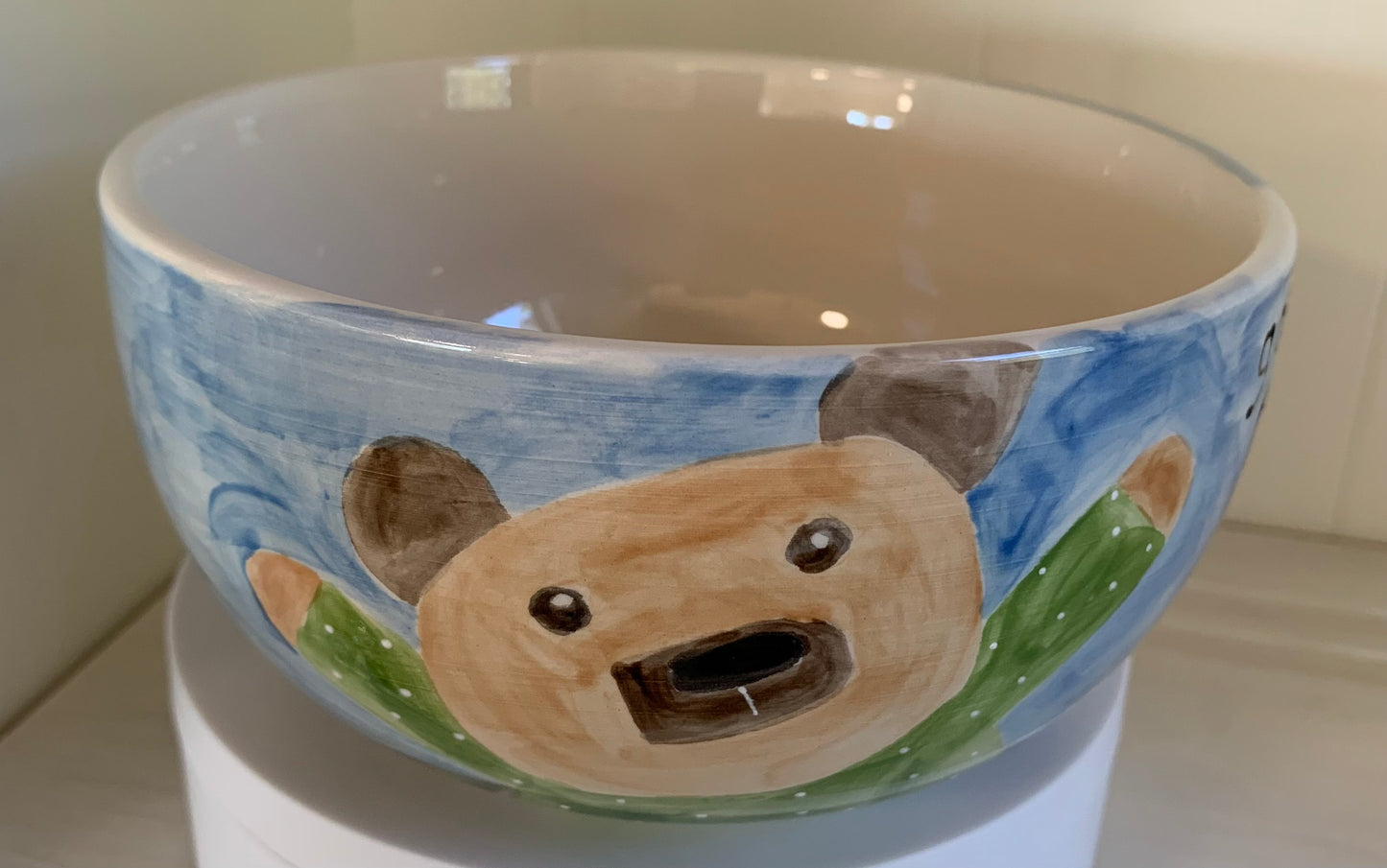 "Good morning Bear hug" cereal bowl