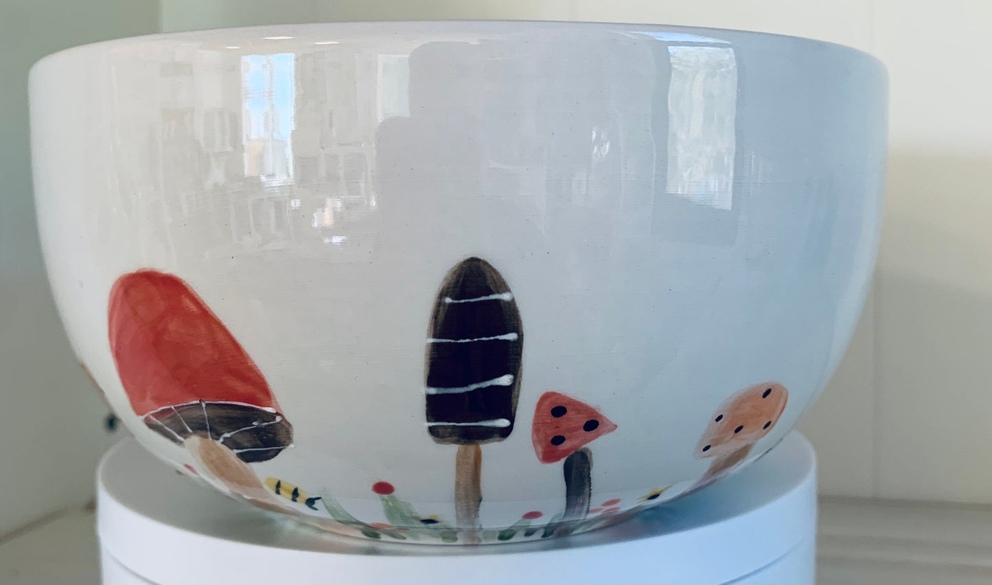 "Fall Mushrooms" cereal bowl