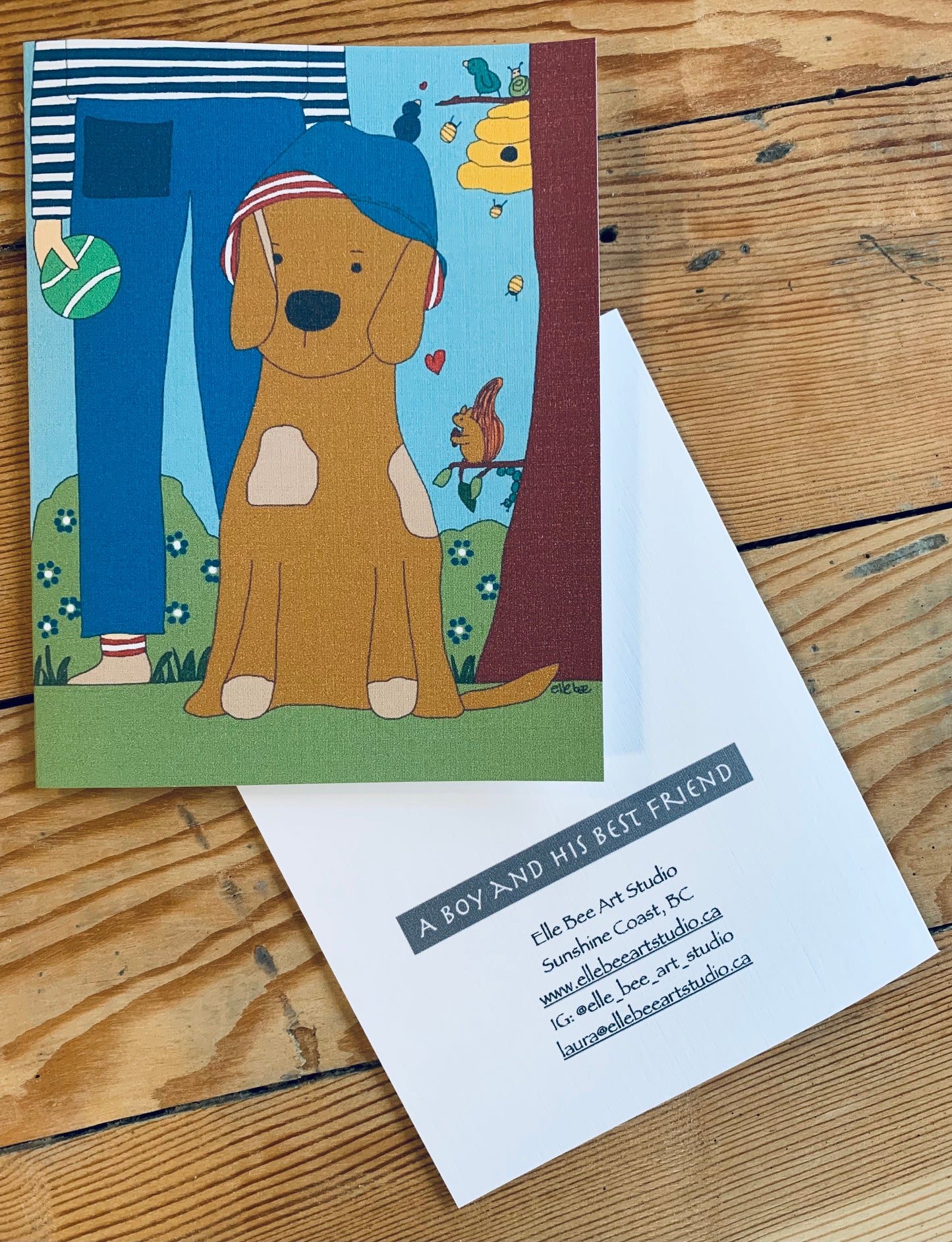 “A boy and his best friend” greeting card