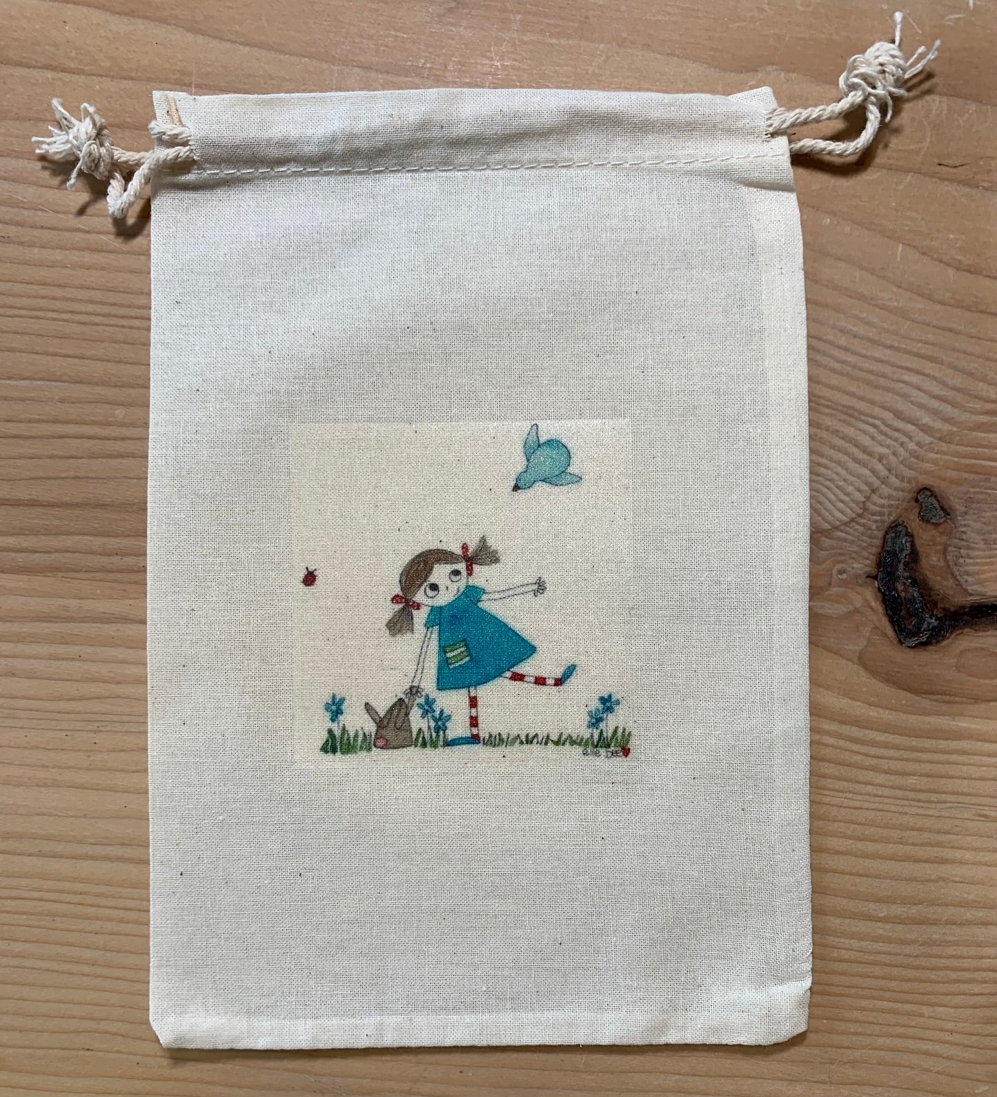“My Bluebird” drawstring bag