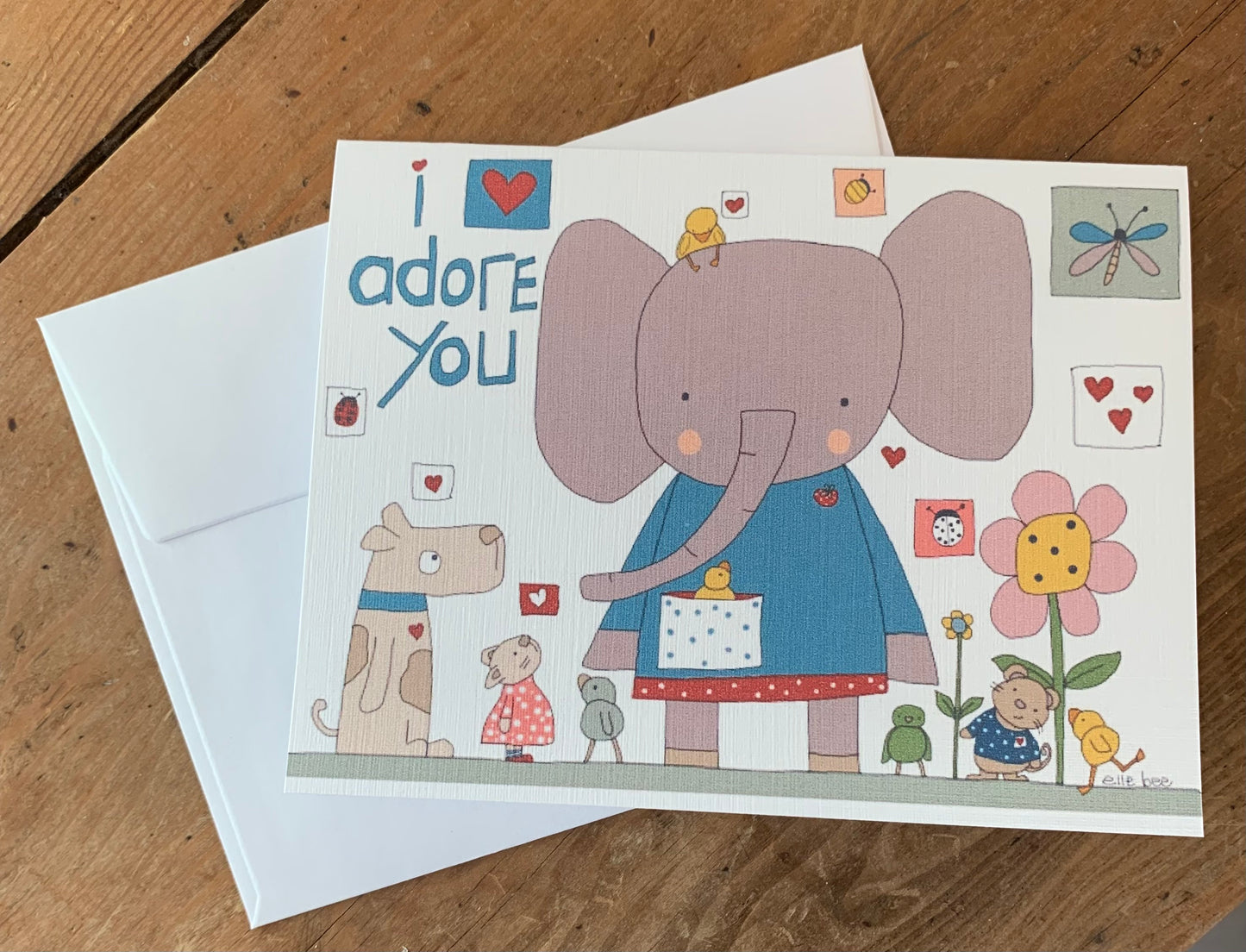 “I adore you” greeting card