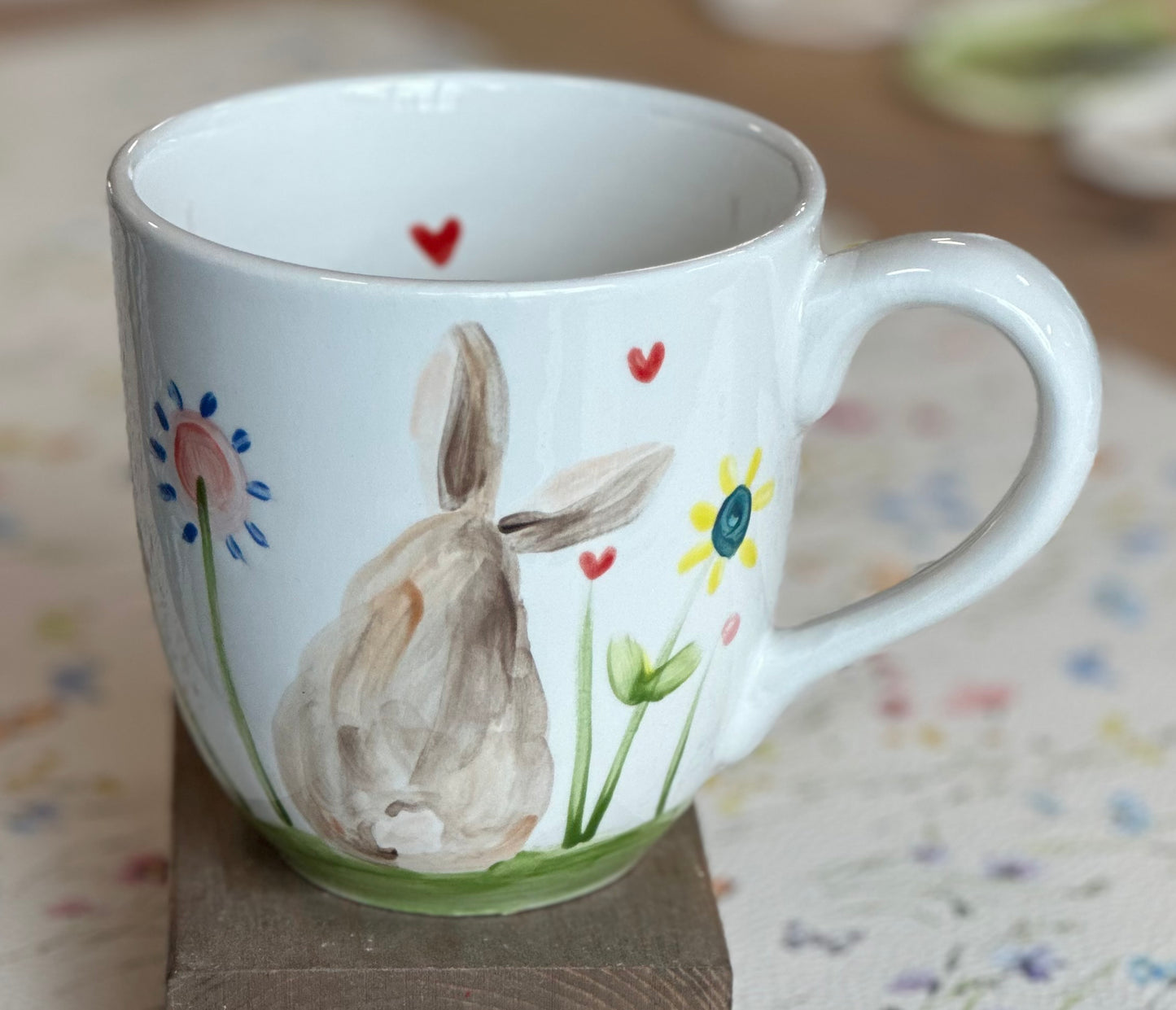 Wildflower field bunny large coffee / tea mug