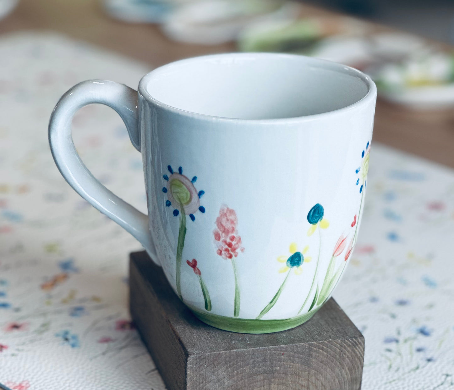 Wildflower field bunny large coffee / tea mug