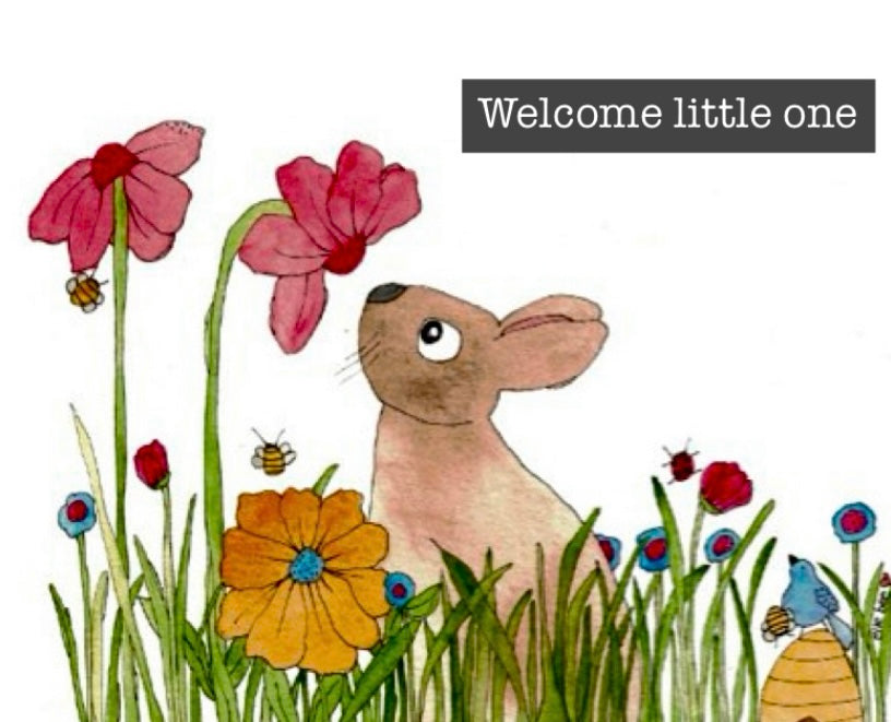 Welcome little one (Bunny) greeting card