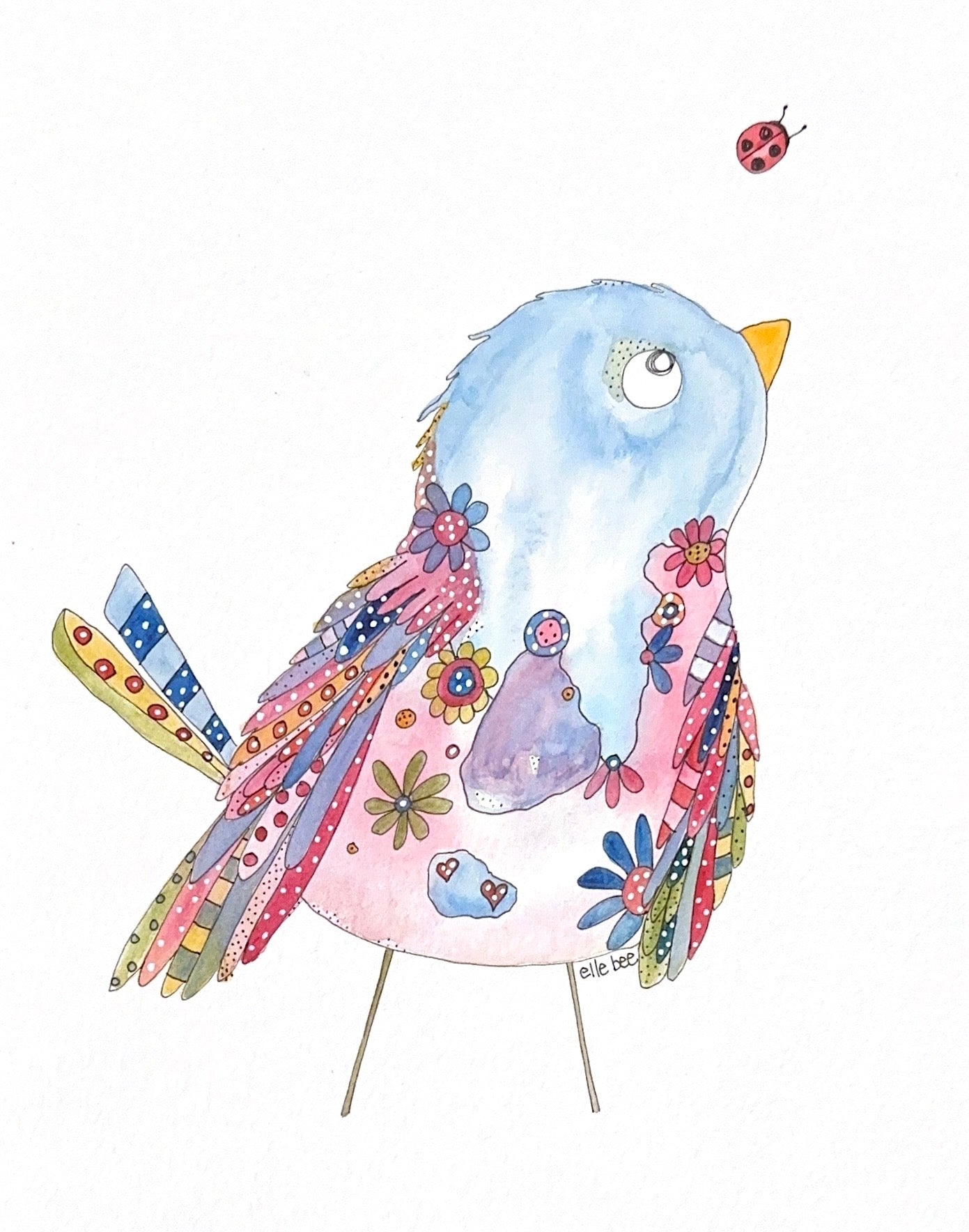 Bubblegum bird greeting card