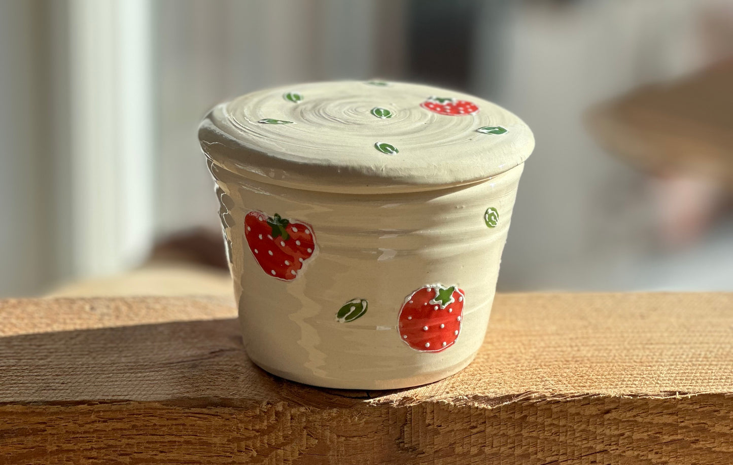 Butter dish with lid wheel thrown