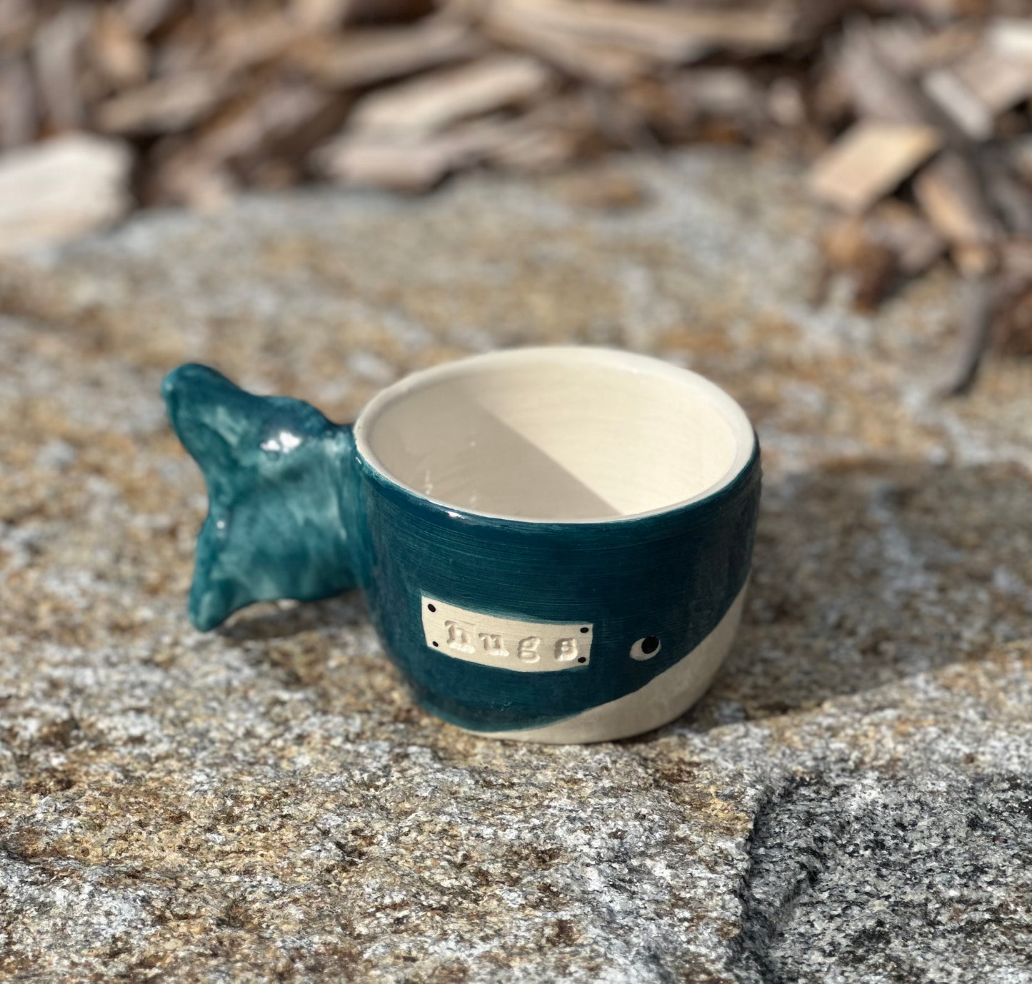 Blue Whale hugs planter