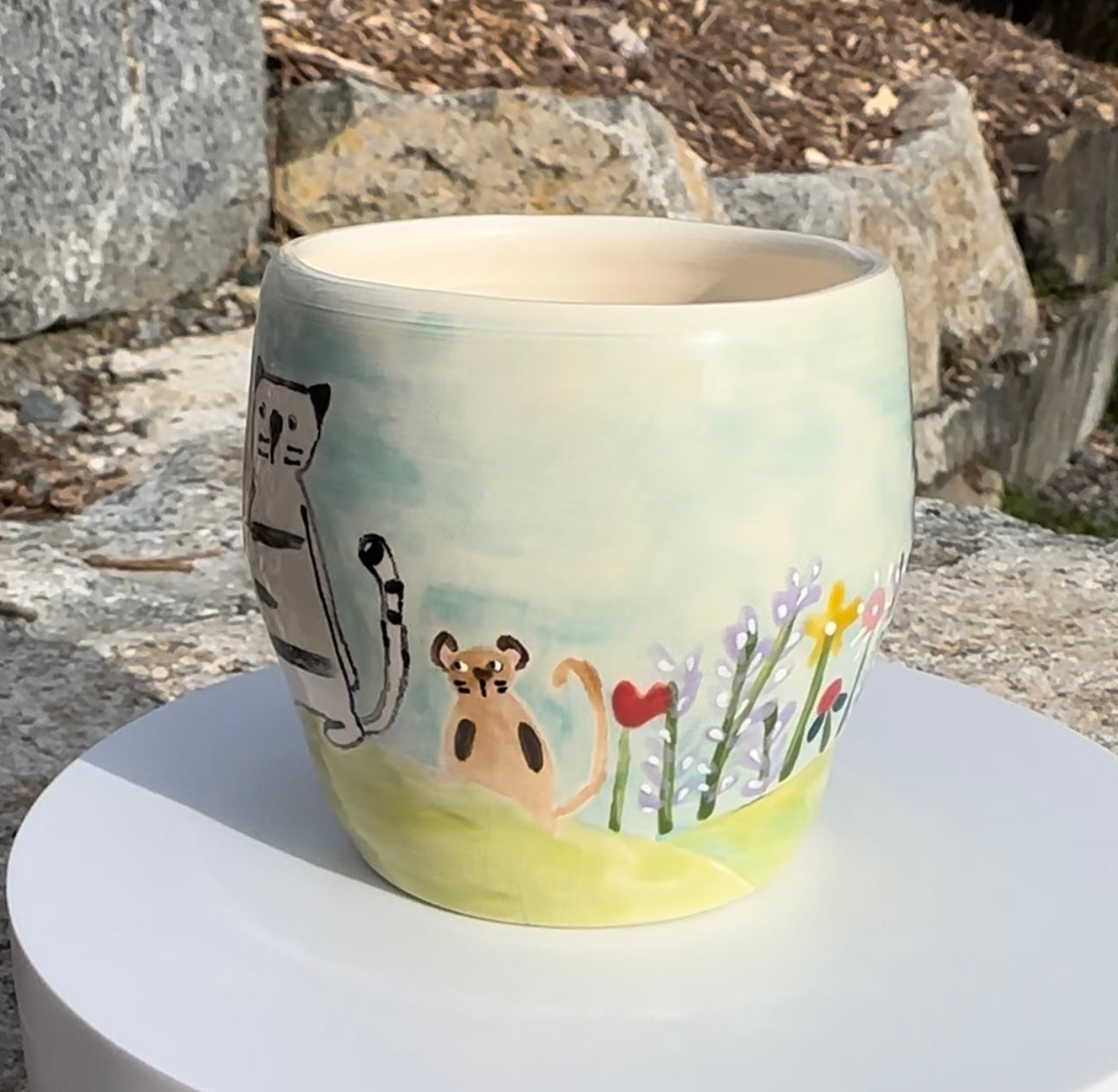 Kitties garden planter, cup or mug