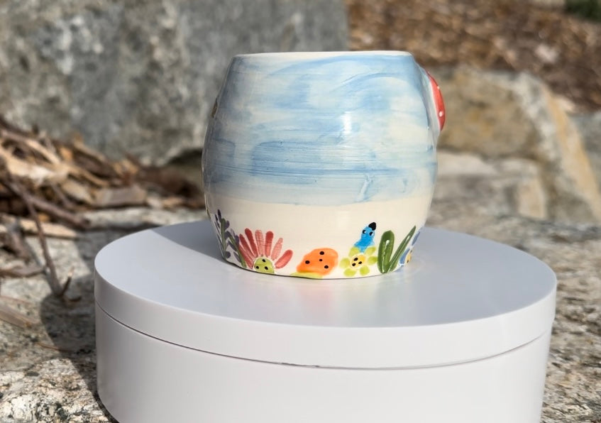 Bluebird’s Balloons planter, cup, mug