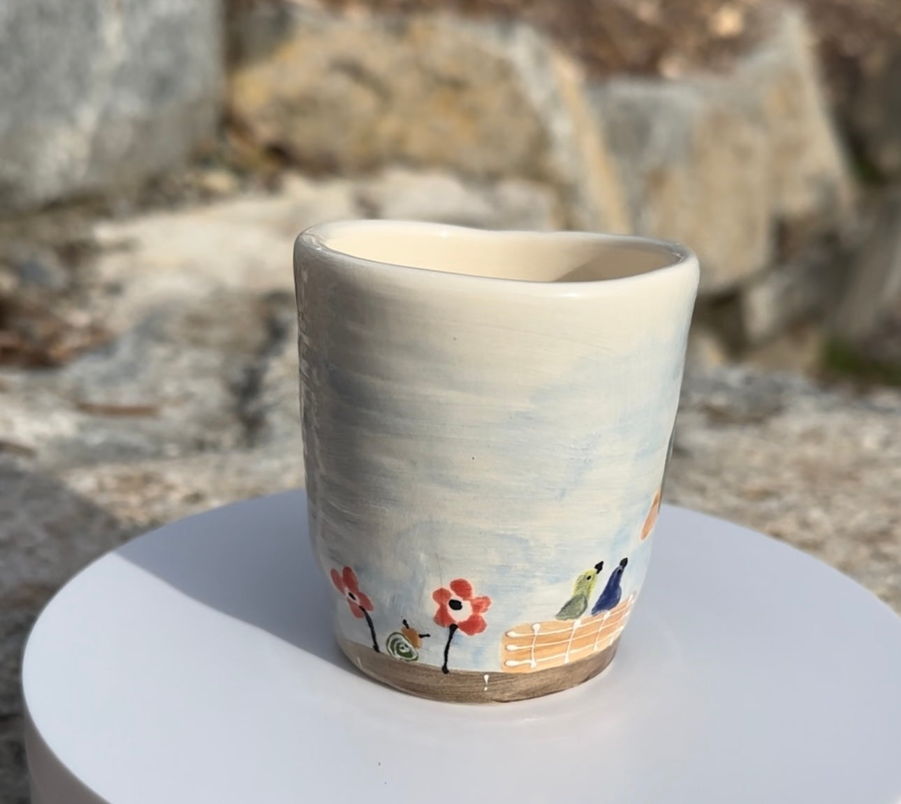 Mother & baby birds planter, cup or mug
