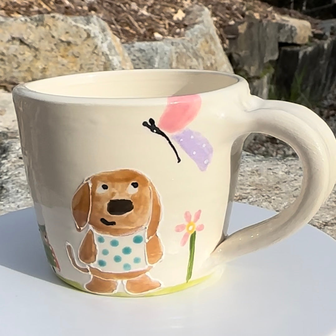 Child mug “I love Puppies” + gift bag set