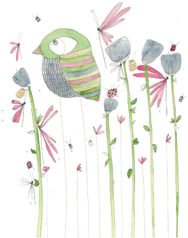 “Little long legs in the poppies” greeting card