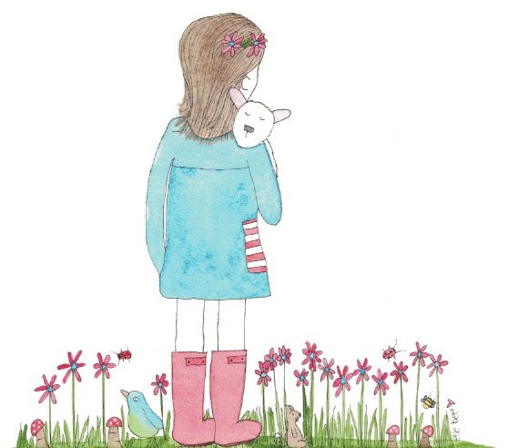 "Marigold had a little lamb" greeting card