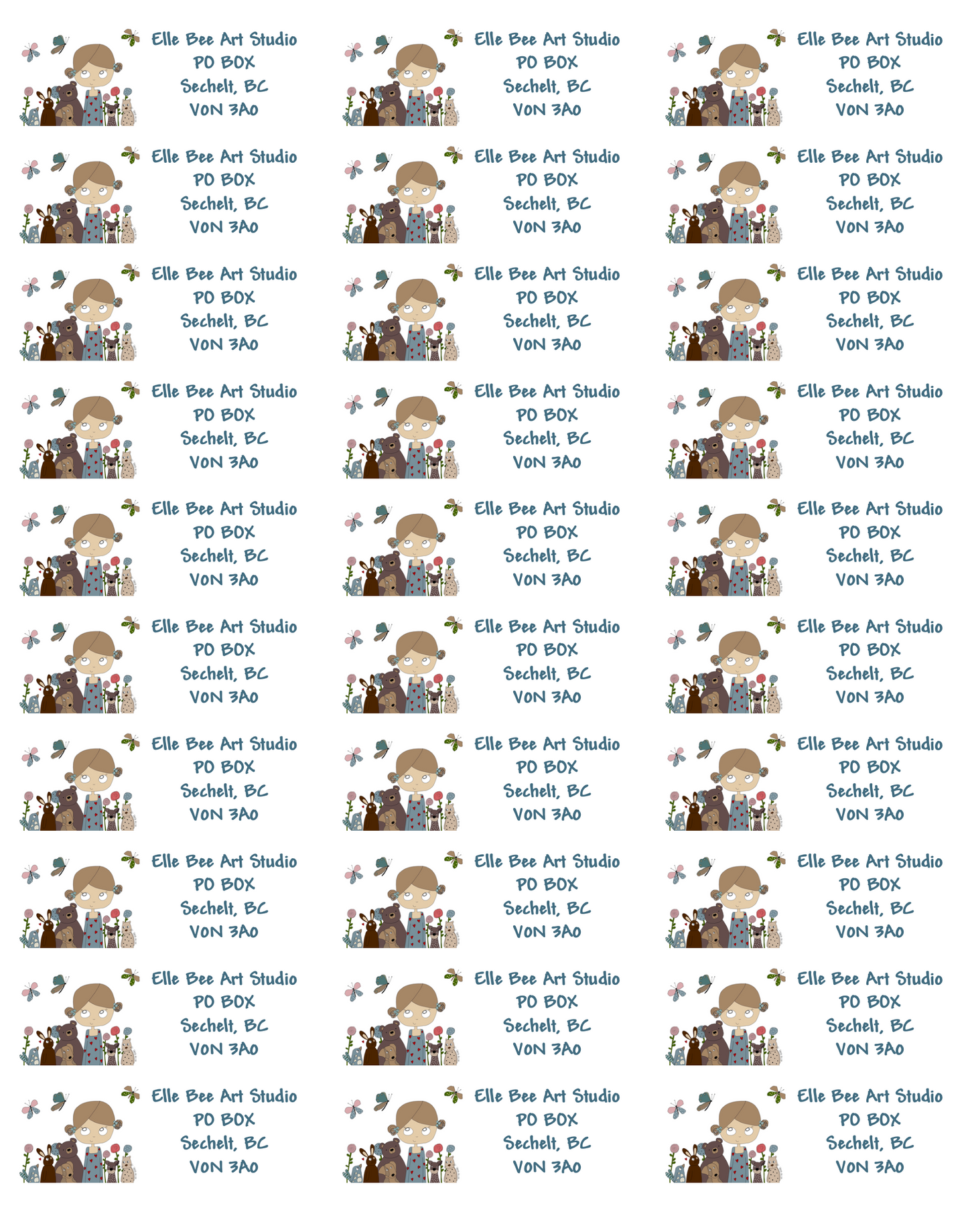 Address Labels set of 30 "Susie Loves Butterflies"