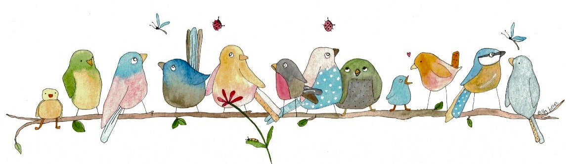12 birds on a branch greeting card