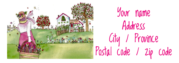 Address Labels set of 30 "Girl with Basket"