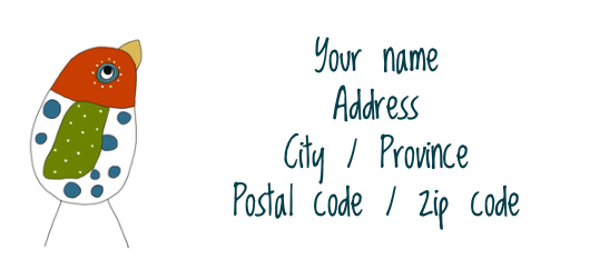 Orange bird Address Labels set of 30