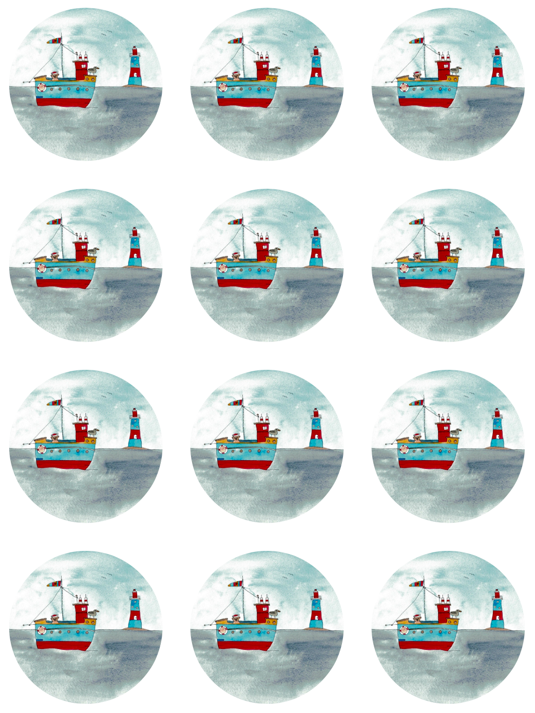 “You sailed right into my heart” round sticker pack of 12