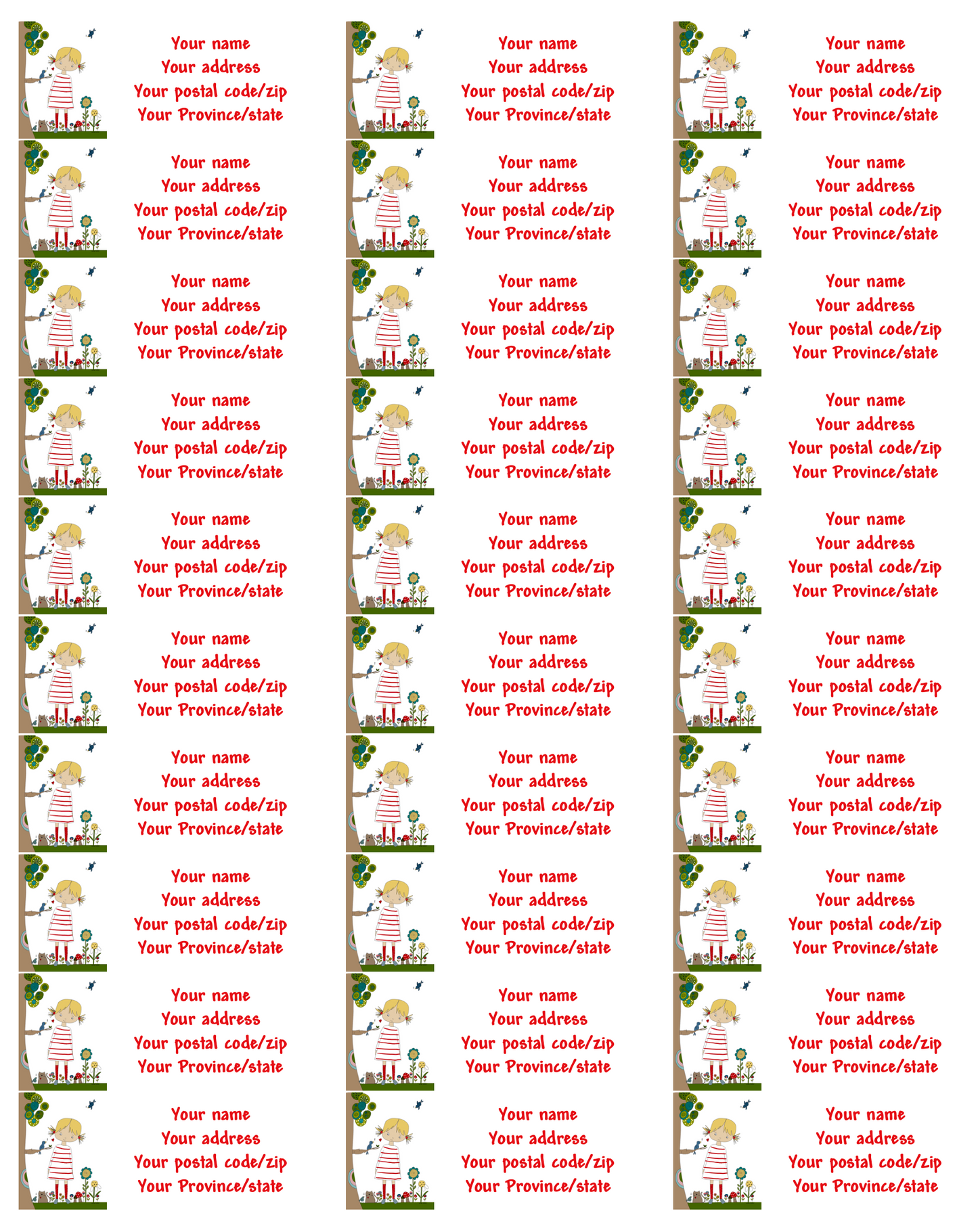Address Labels set of 30 "Lily's Bluebirds"