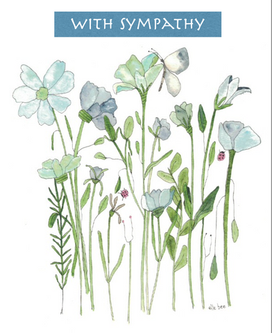 "With sympathy - botanical" greeting card