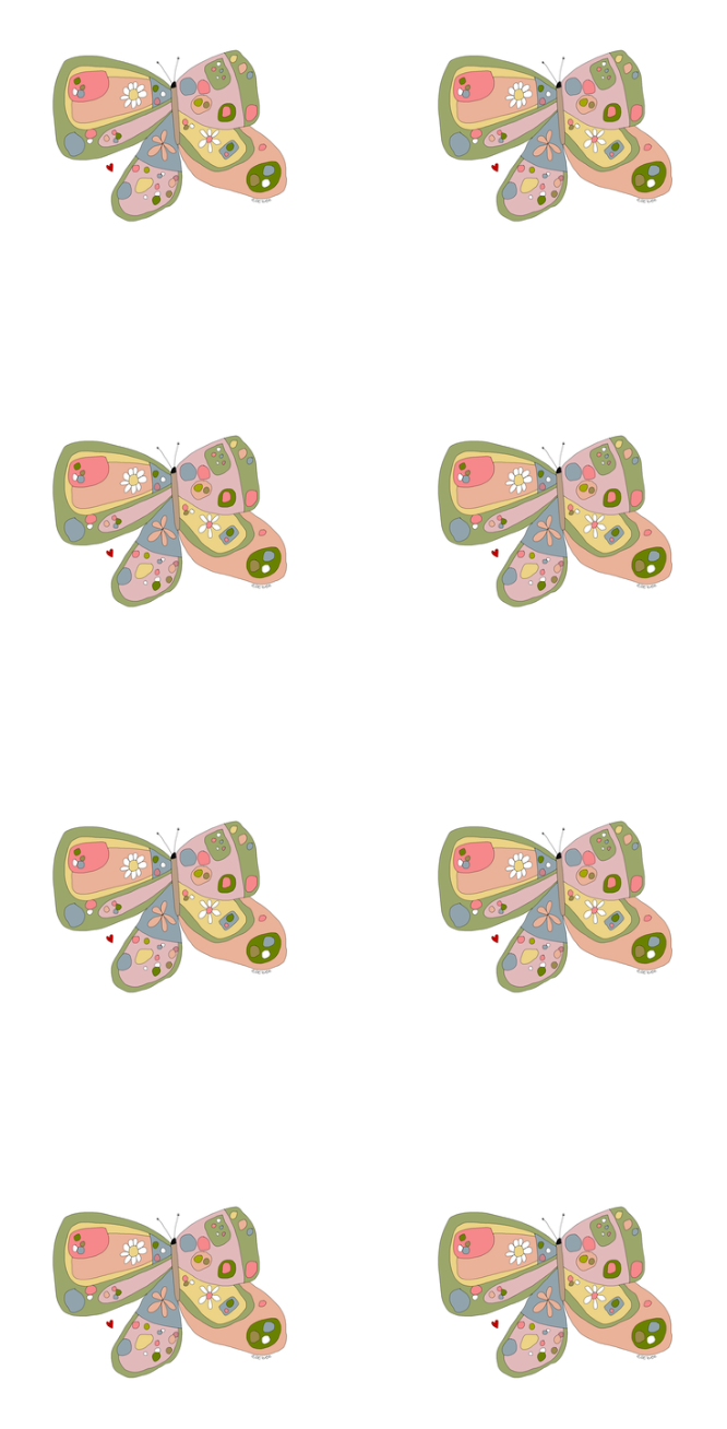 "Colourful Butterfly" round sticker pack of 8