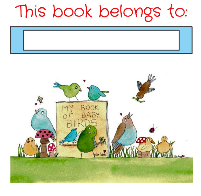 Bookplates - Set of 6 - Baby Birds