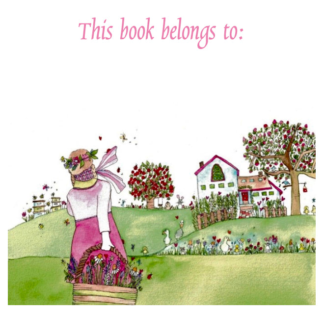 Bookplates - Set of 6 - Girl with basket