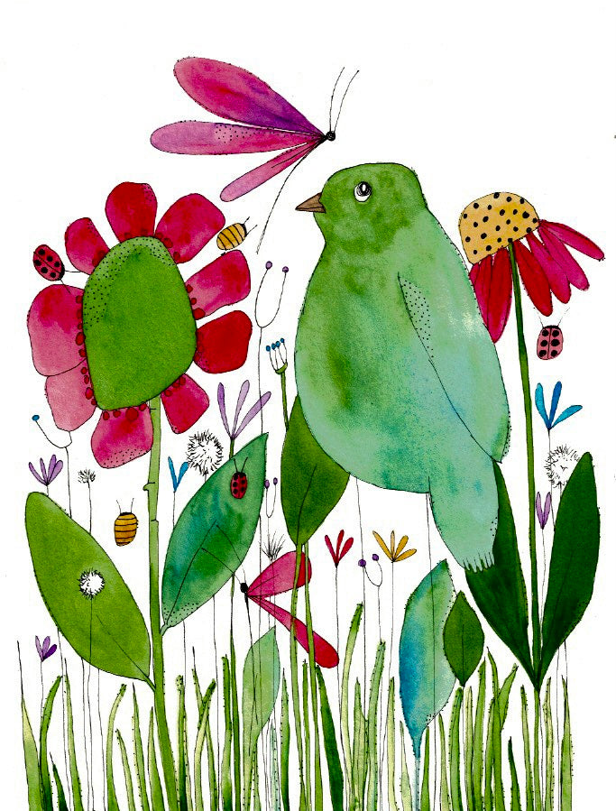 “Sweet birds” round sticker pack of 8