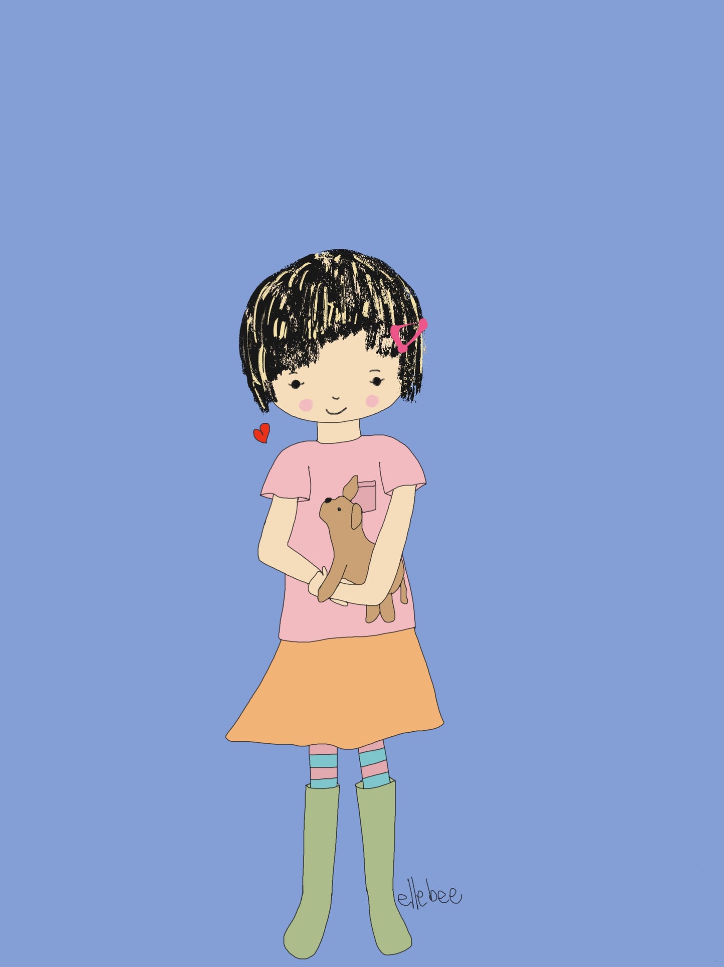 "Adorable girls" set of 4 greeting cards