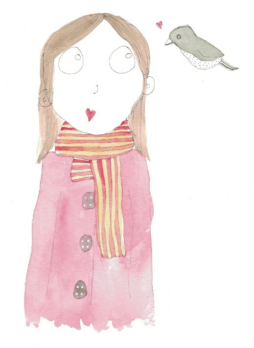 "Little birds secret" greeting card