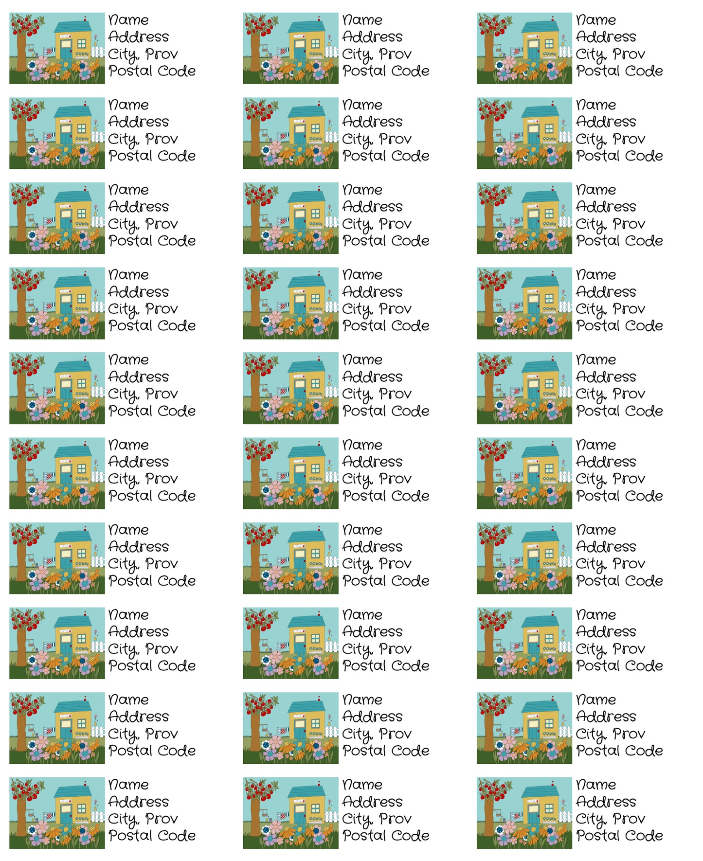 Address Labels set of 30 Love Cottage