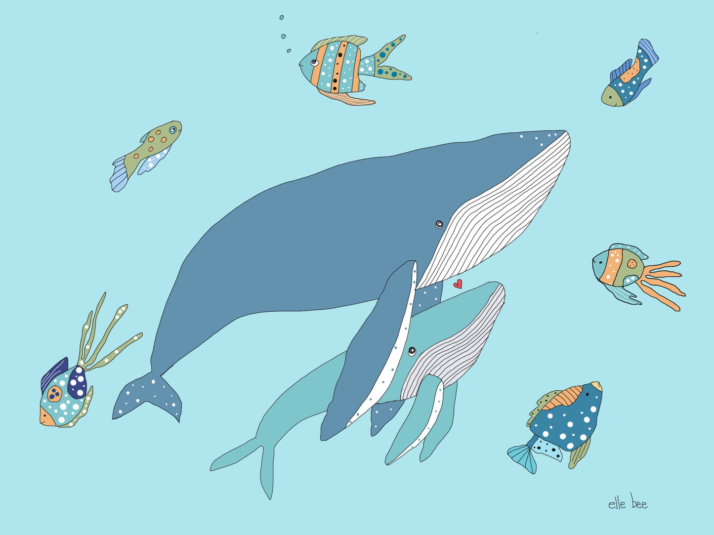 "Boats & Whales" set of 4 greeting cards