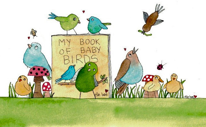 Bookplates - Set of 6 - Baby Birds