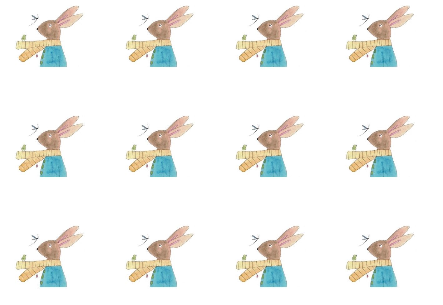 Well hello there bunny round sticker pack of 12