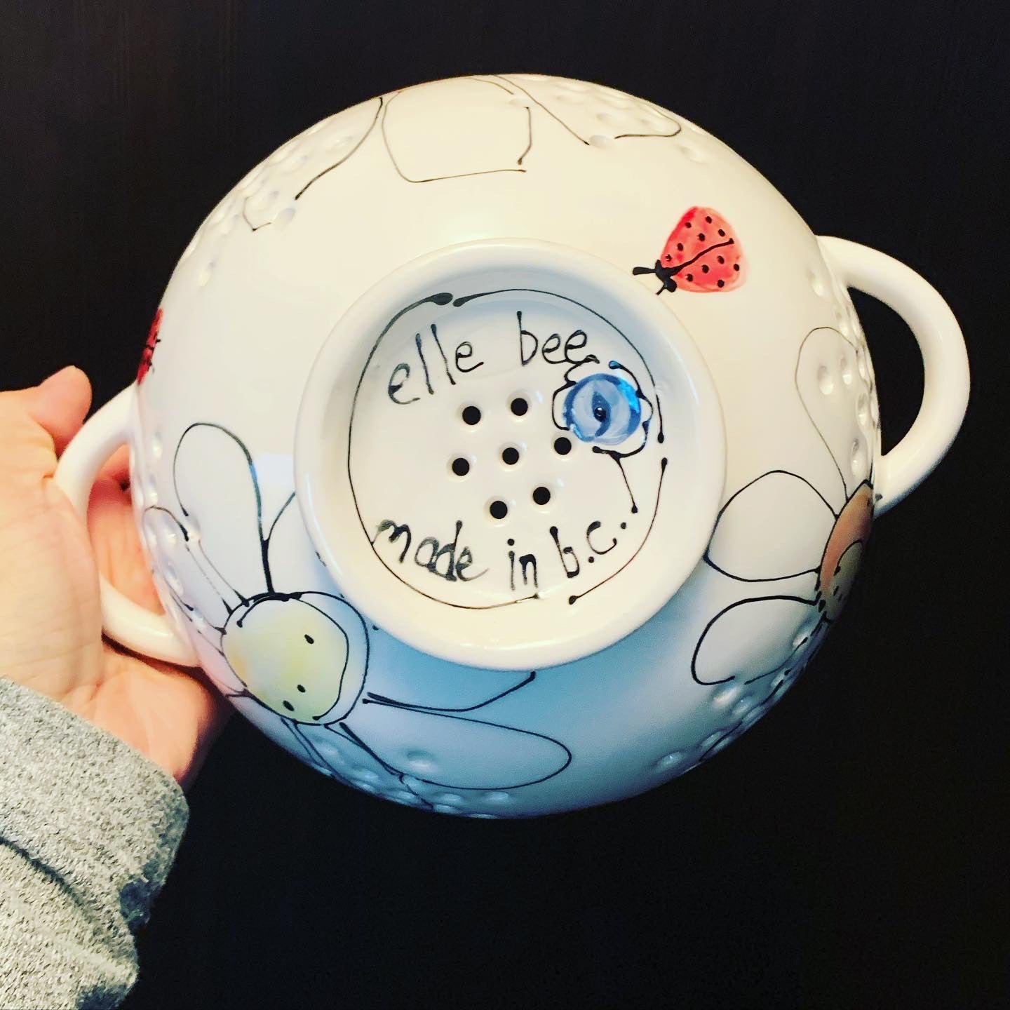 Yellow Daisy and Ladybugs Strainer/Colander