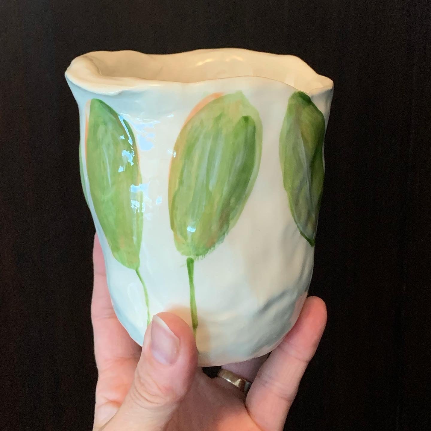 Hawaiian Ti Leaves Vase/planter