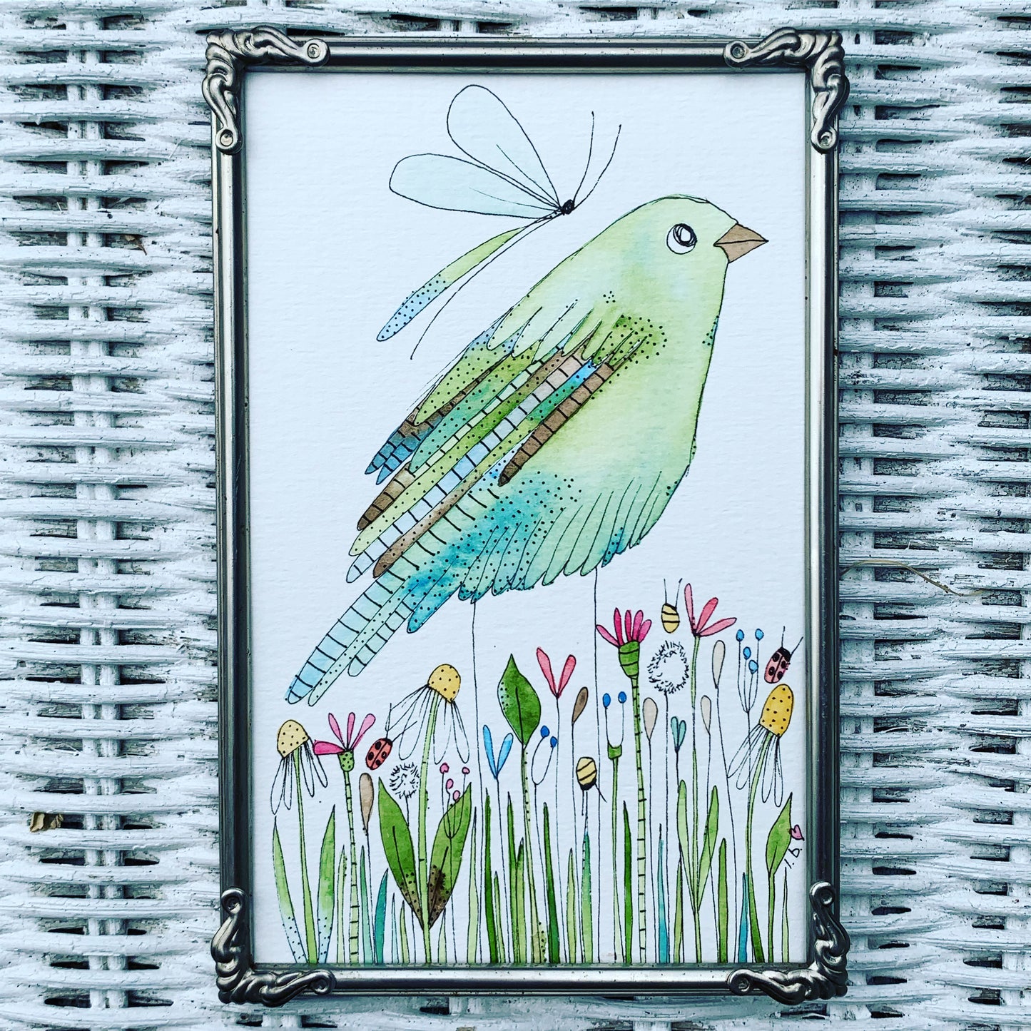 “Spread Kindness” original watercolour in vintage frame