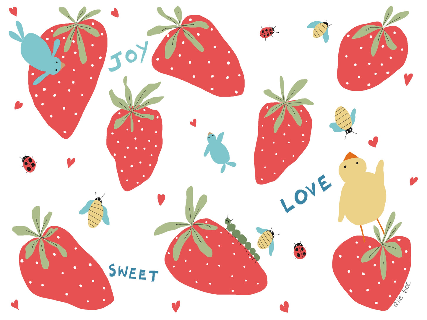 Greeting card "Sweet, Joy, Love"