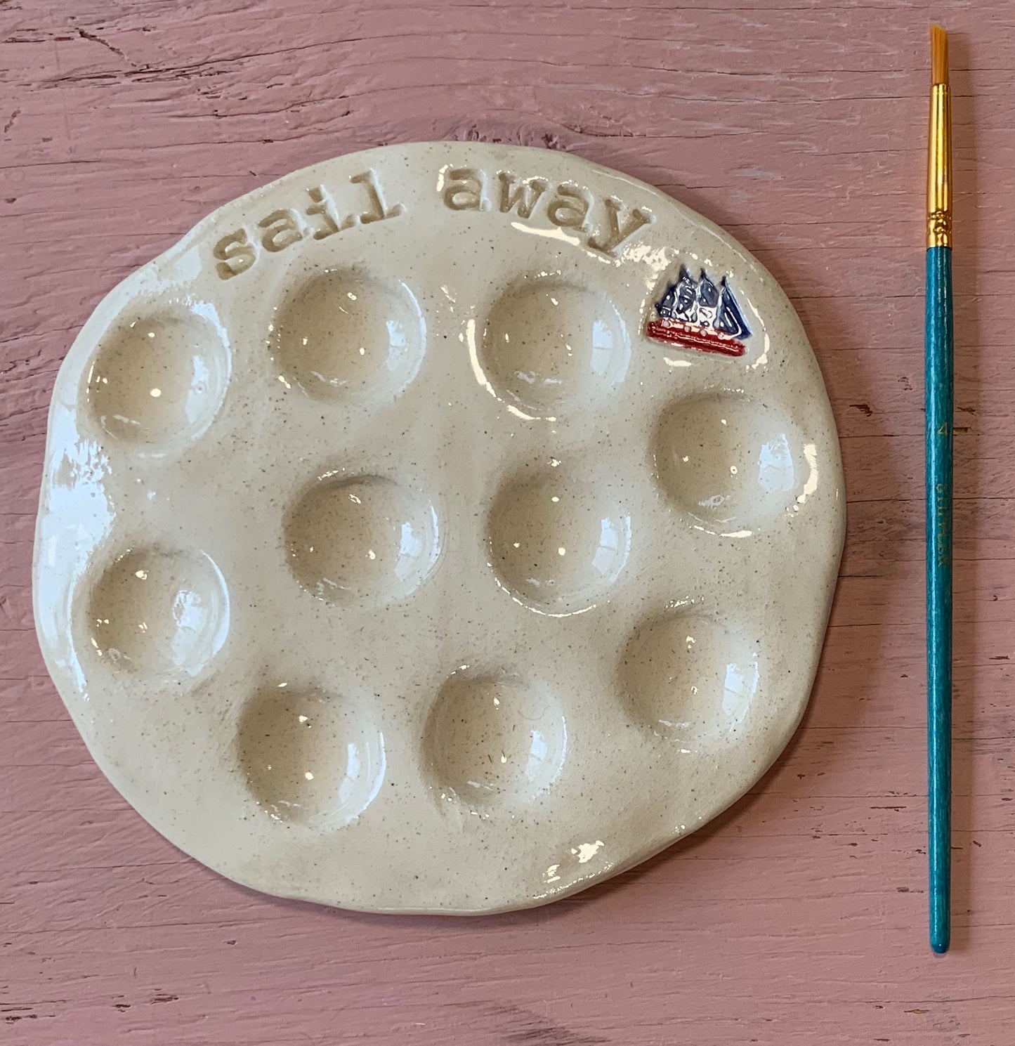 Ceramic paint palette "sail away"