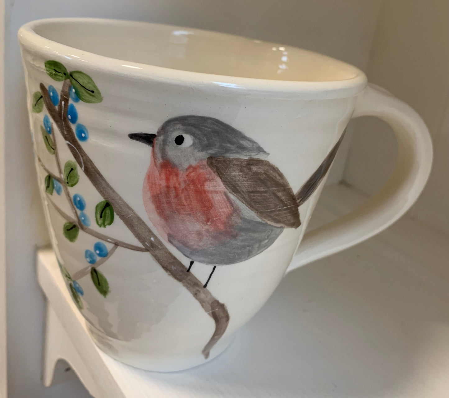 Large wheel thrown mug "Robin"