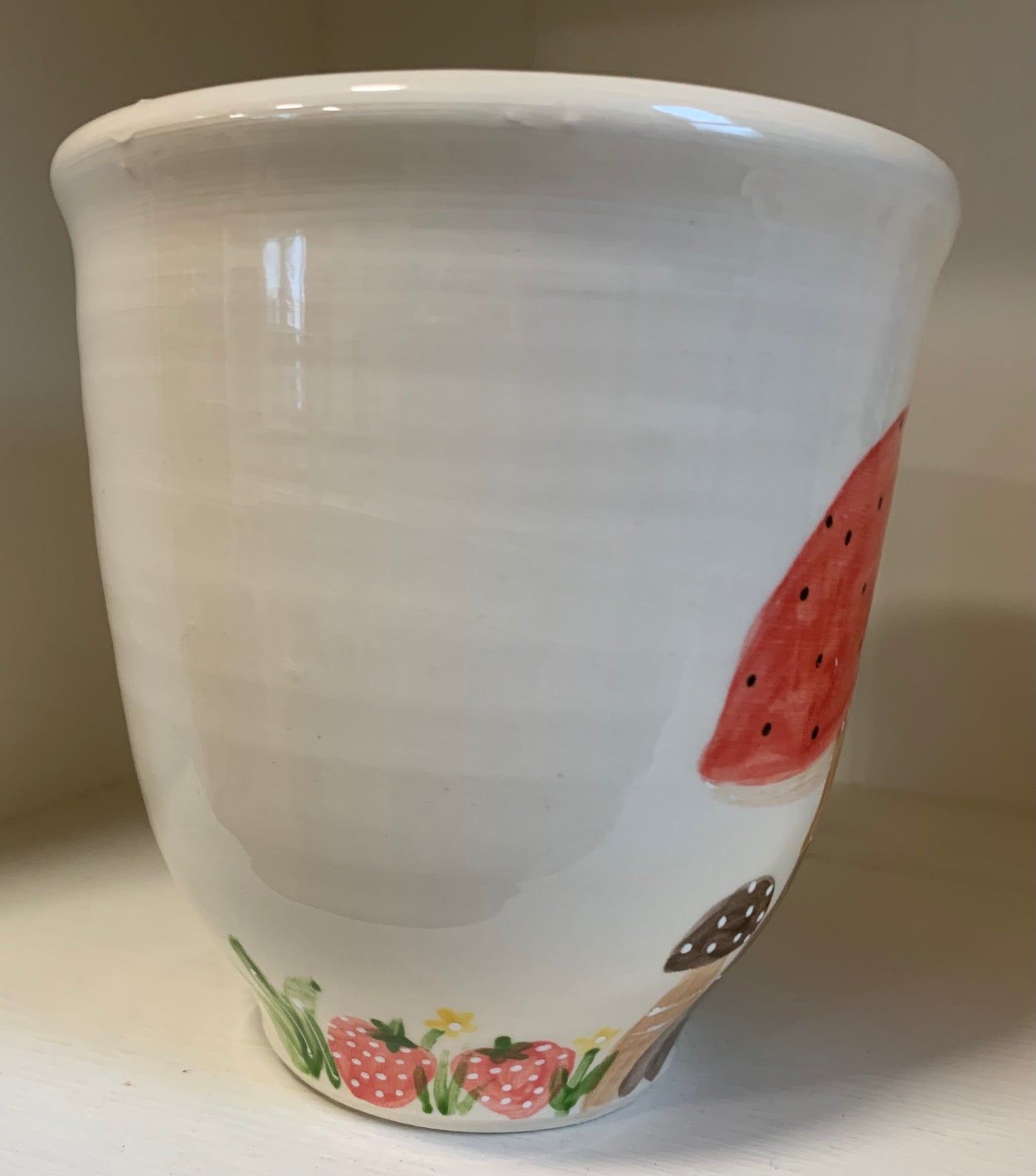 Large wheel thrown mug "Mushrooms"