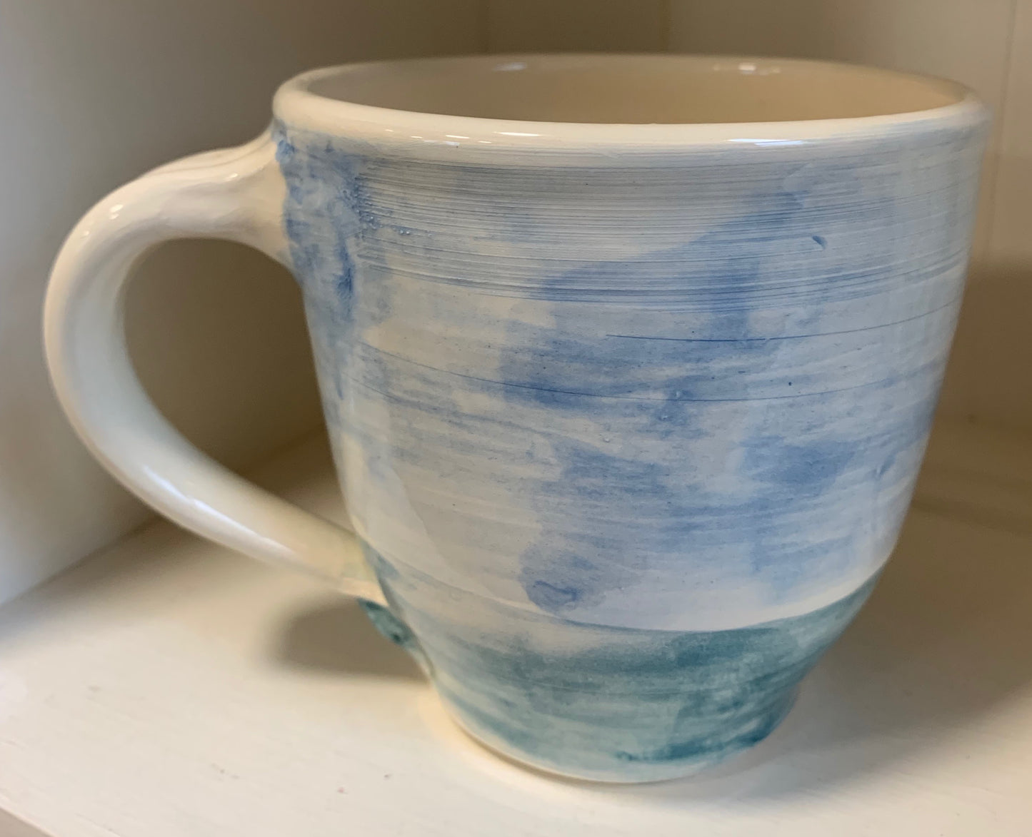 Large wheel thrown mug "Sailboat"