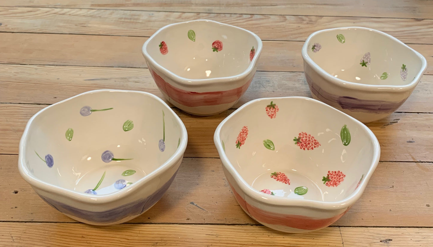 Summer mixed berry bowls (set of 4)